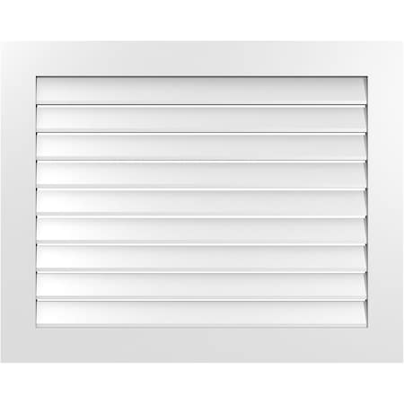 Ekena Millwork Vertical Surface Mount PVC Gable Vent: Functional, w/ 3-1/2"W x 1"P Standard Frame, 40"W x 32"H GVPVE40X3201SF